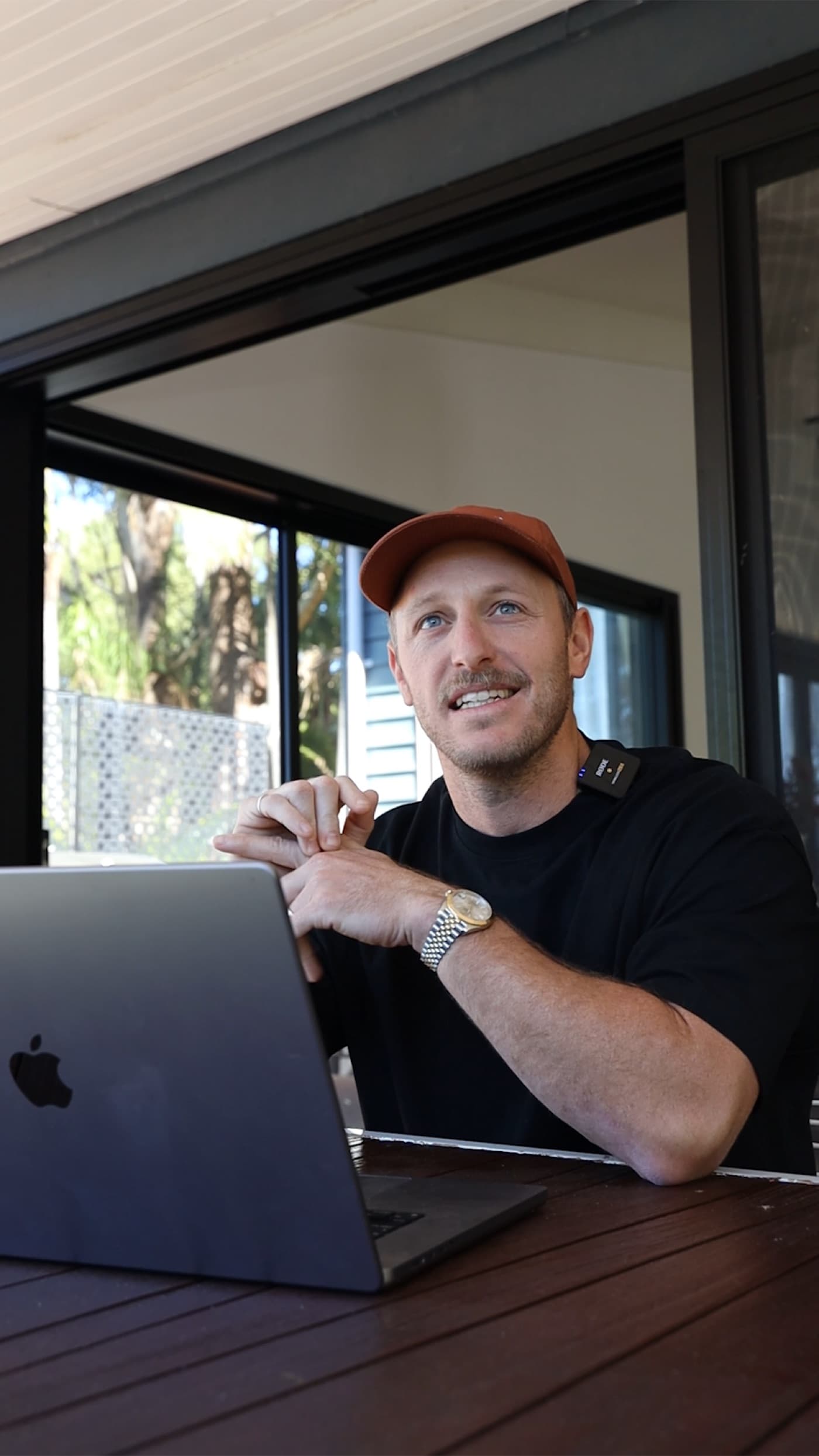 Brando Hasick at his laptop